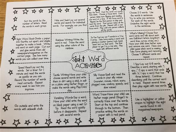 Sight word activities Sight word activities